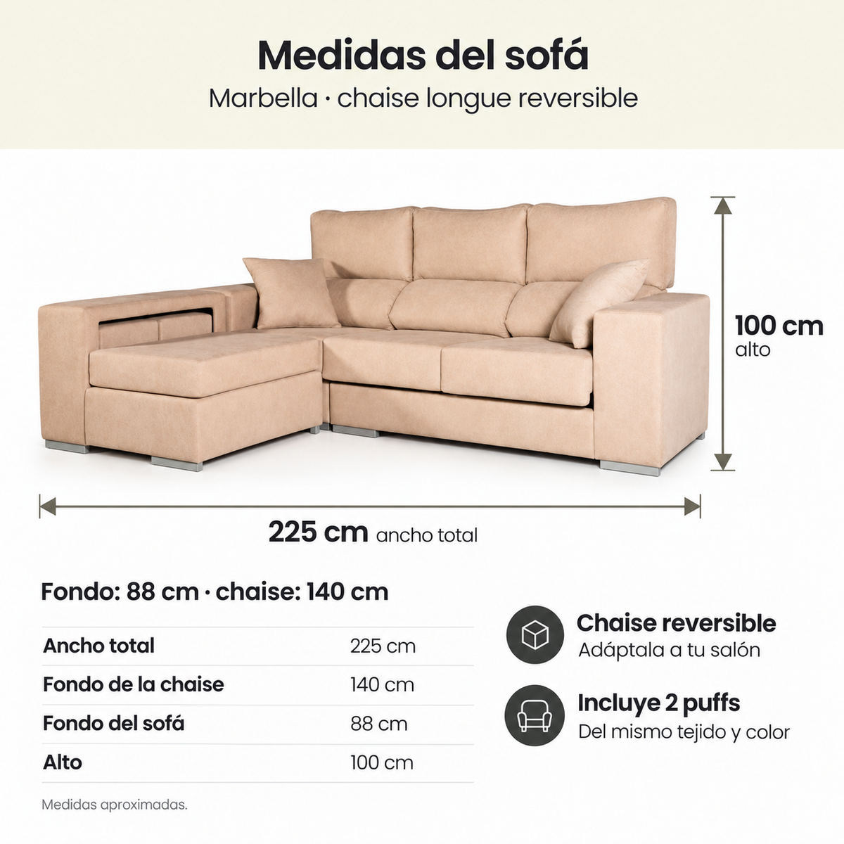 Sofa Chaiselongue Marbella