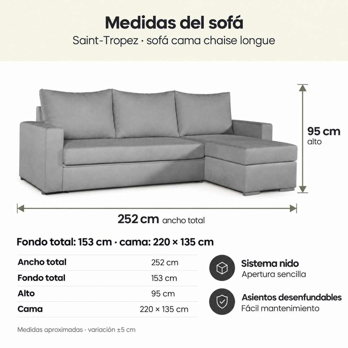 Sofa - Cama Chaise Saint-Tropez