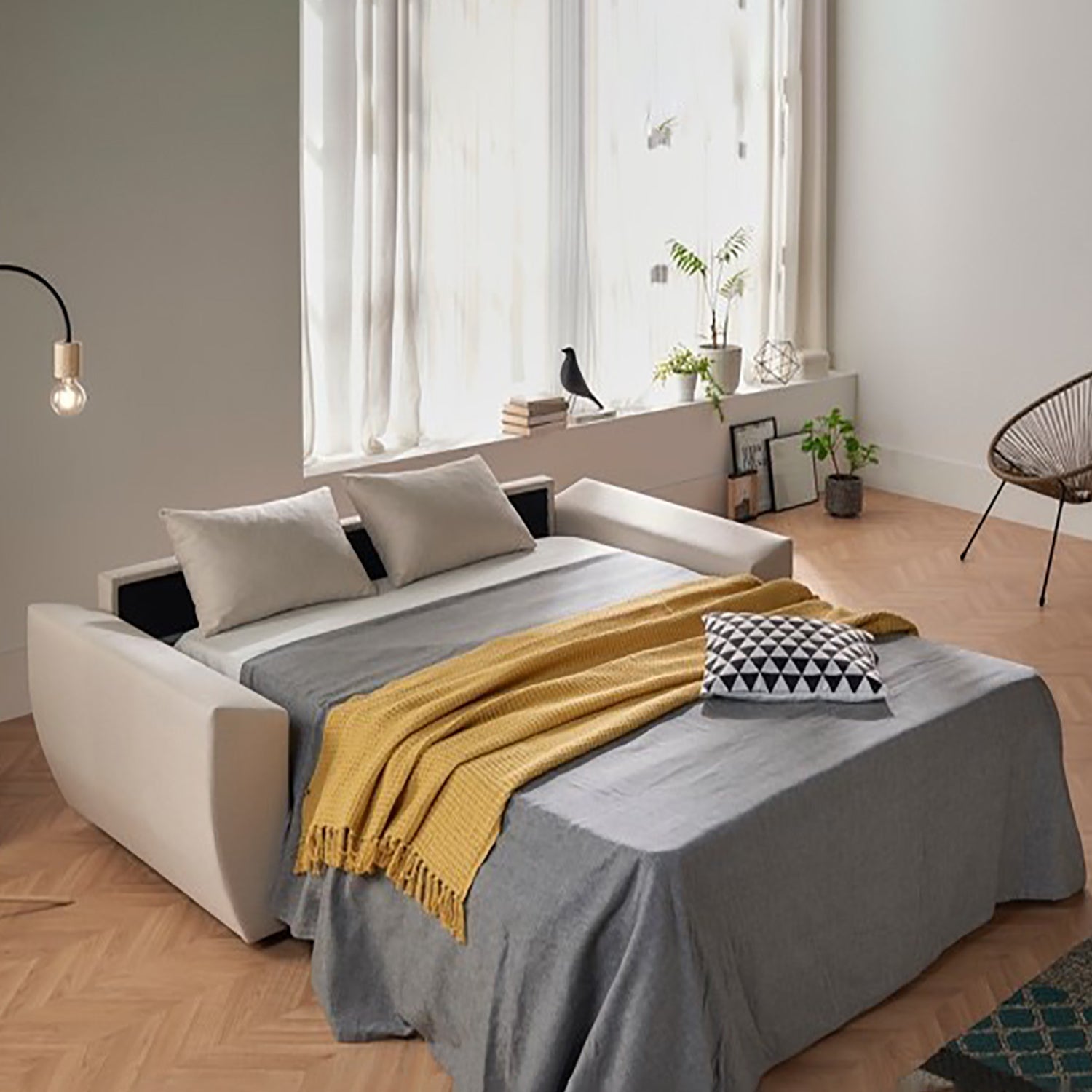 Sofá Cama Italiano Mónaco 3 Plazas 200x96cm Tela Antimanchas