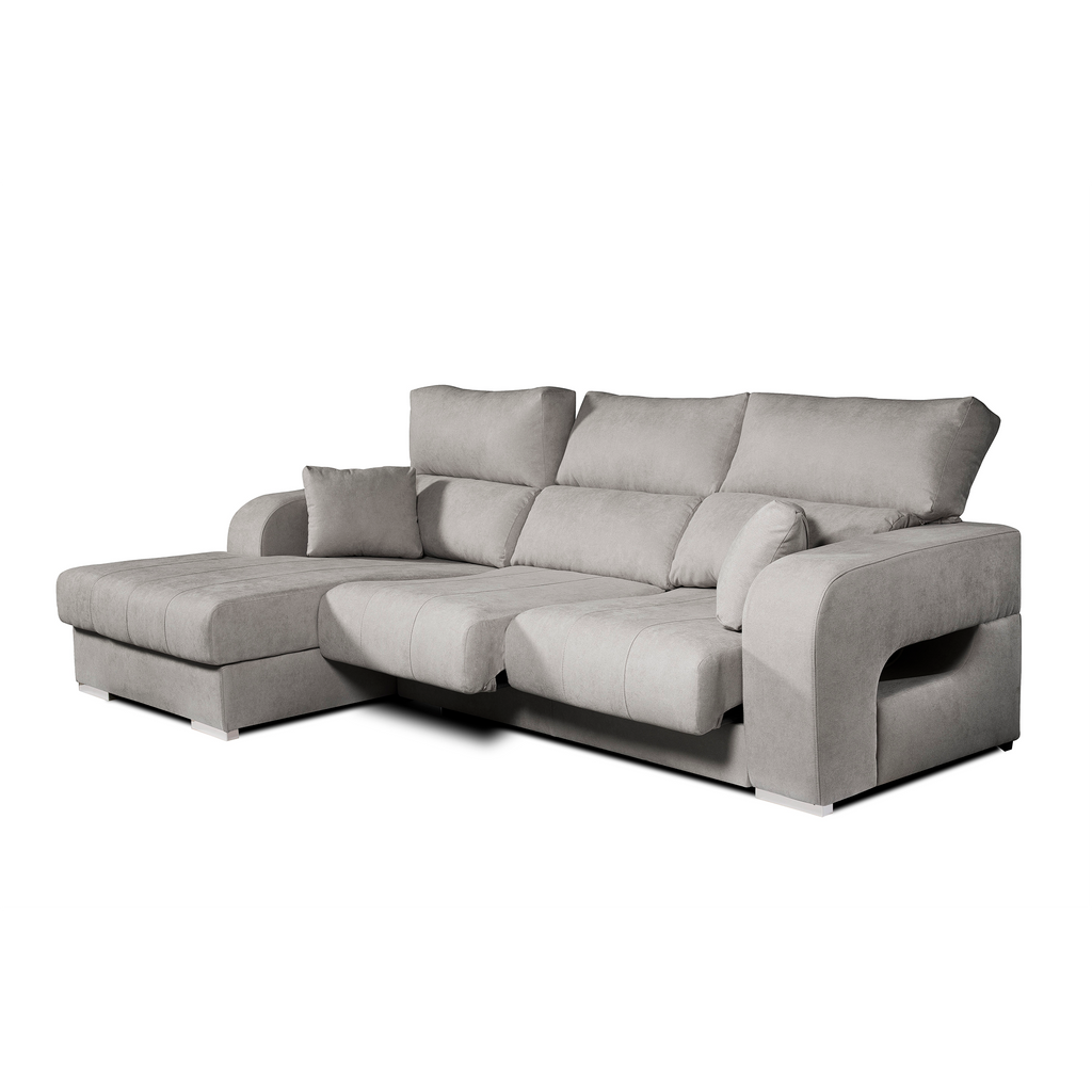 Sofá Chaiselongue Diamante de Tela Antimanchas 3 plazas 284x160x102cm