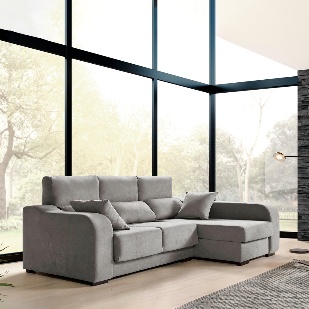 Sofá Chaiselongue Zafiro 3 Plazas Tela Antimanchas