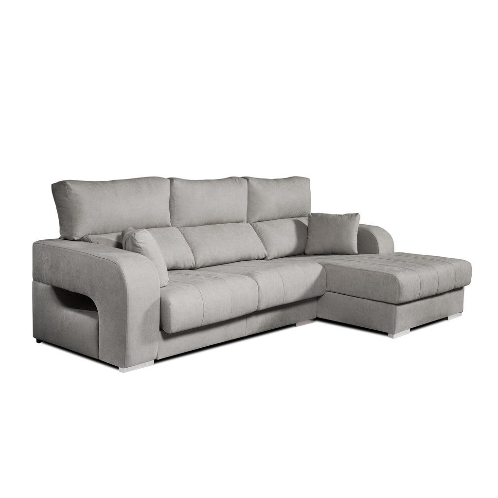 Sofá Chaiselongue Diamante de Tela Antimanchas 3 plazas 284x160x102cm