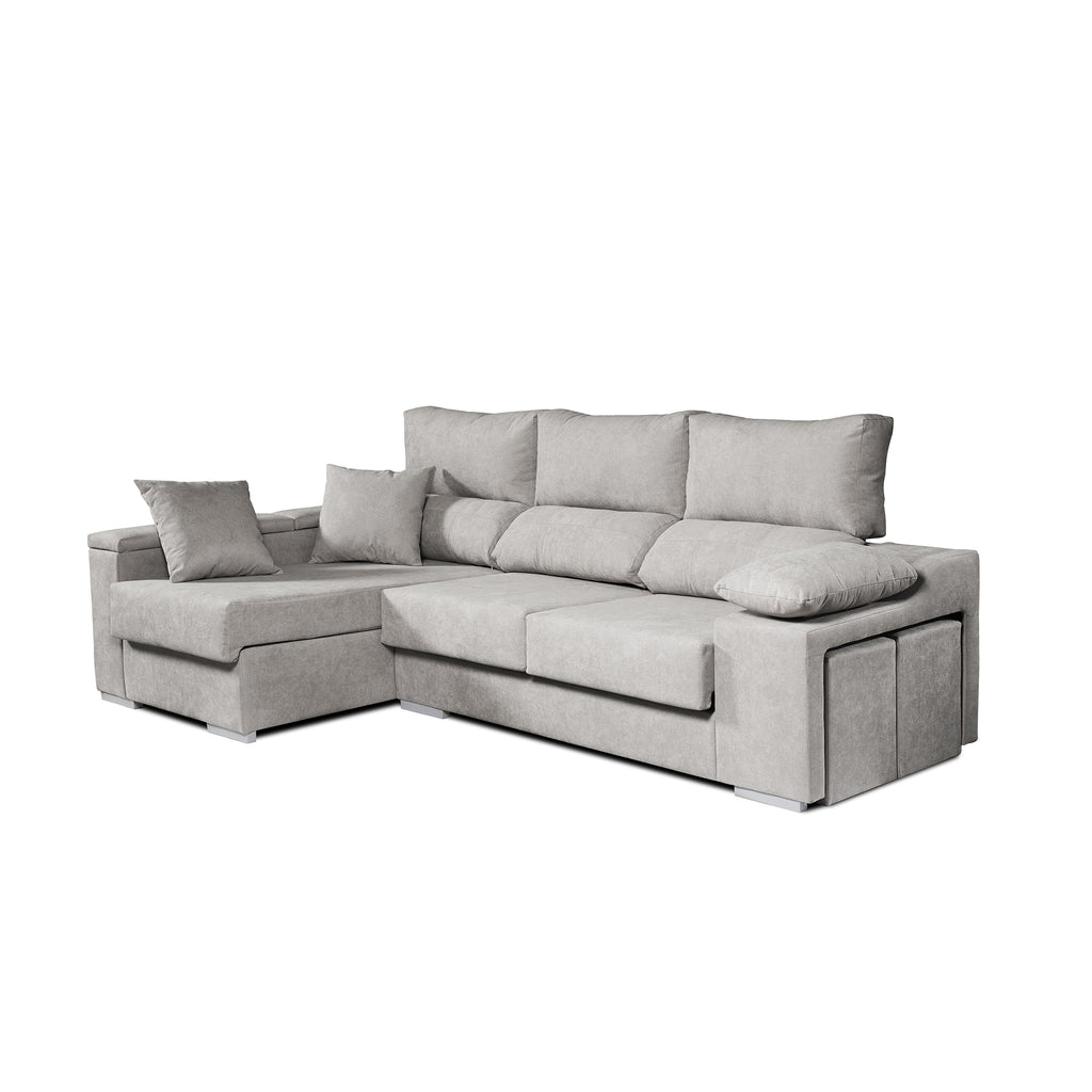 Sofá Chaiselongue Rubí de Tela Antimanchas 3 plazas 265x145x102 cm